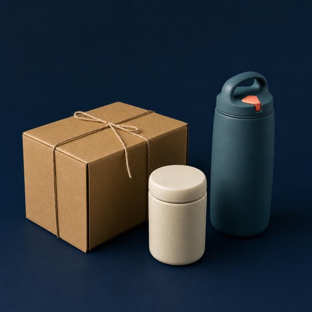 A small set of unbranded practical objects against deep navy